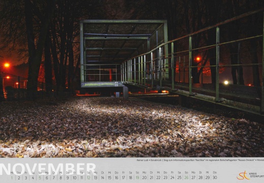 Kalender 2017 Kreis Steinfurt (13313 visits)
Der Steg zum Informationspavillon "Red Box" im regionalen Botschaftsgarten "Nasses... Kalender 2017 Kreis Steinfurt