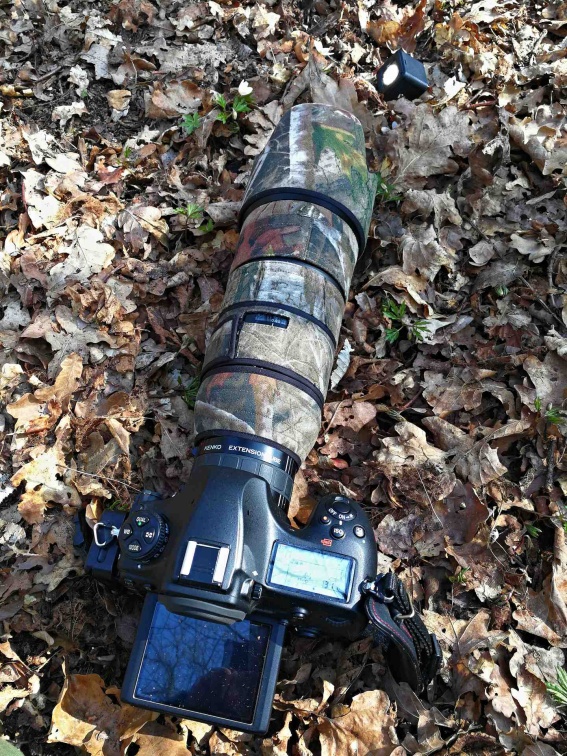 Die D850 verfügt über eine automatische Stacking-Funktion, die ich bei dieser Aufnahme genutzt habe, die Kamera lag dabei auf dem Waldboden. Um den Abbildungsmaßstab zu vergrößern habe ich die Nahdistanz des 70-200mm Objektives durch einen 36mm Zwischenring verkürzt. Die Blüte wurde durch eine LED-Leuchte ausgeleuchtet. Die Aufnahmedaten: Brennweite 200mm (wegen focus-breathing wohl eher 160mm), f2,8, 1/250s, ISO100. Das dabei entstandene Bild ist hier.
21-03_Buschwindröschen_D8504161_WbS40Zbv_Nachbarschaft_making-of.jpg